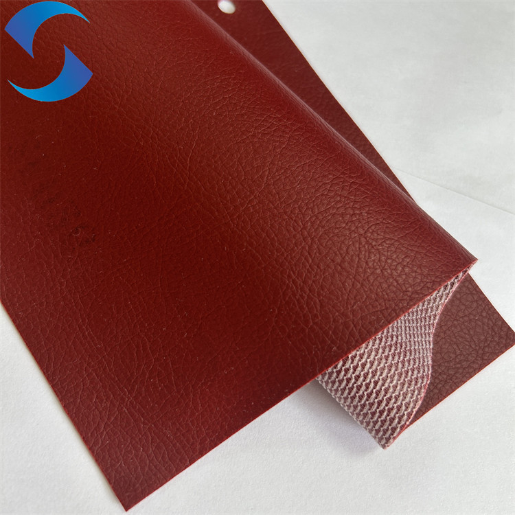 Durable Artificial Leather Fabric Thickness 0.5mm±0.05 with 100% Polyester Knitted Backing